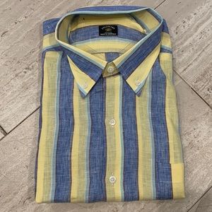 New linen bold stripe shirt from maus&hoffman